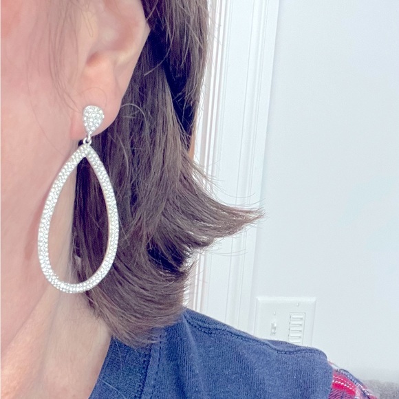 MARLYN SCHIFF STUNNING PAVE DROP EARRINGS - Picture 1 of 4